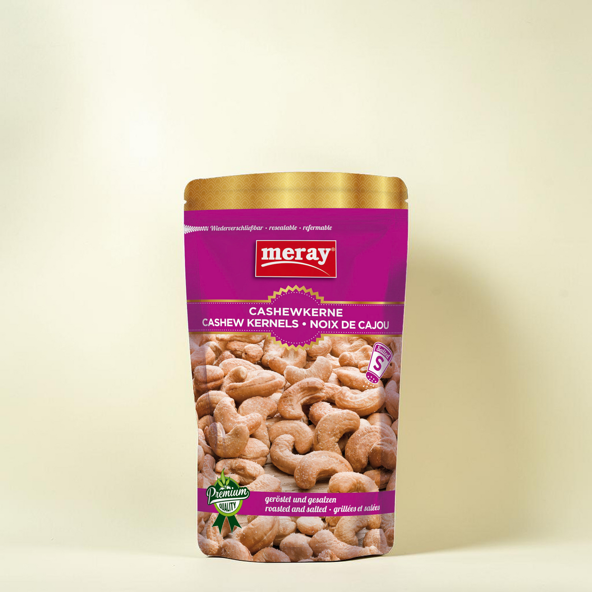 (1 Karton / 12 Stück) meray® CASHEWKERNE geröstet & gesalzen