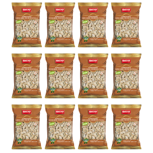 200g Packung mit Schaufenster Meray geröstete & gesalzene Kürbiskerne aus Nevsehir im 12er Pack