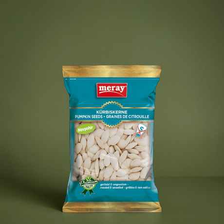 200g Packung mit Schaufenster Meray geröstete & ungesalzene Kürbiskerne aus Nevsehir