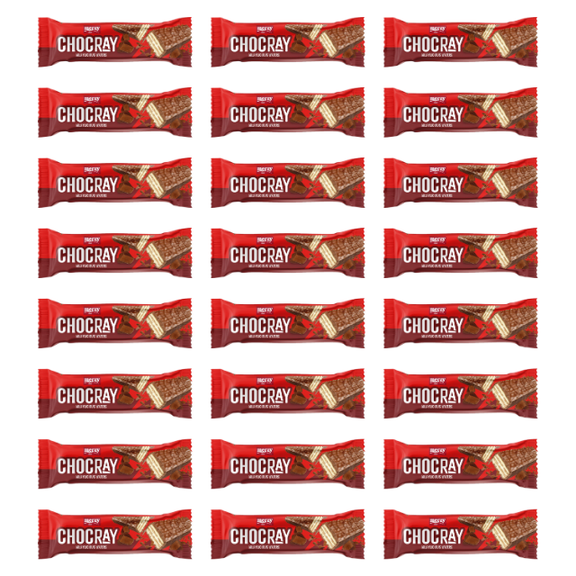 meray Chocray Waffel Riegel mit Milchschokolade im 24er Pack