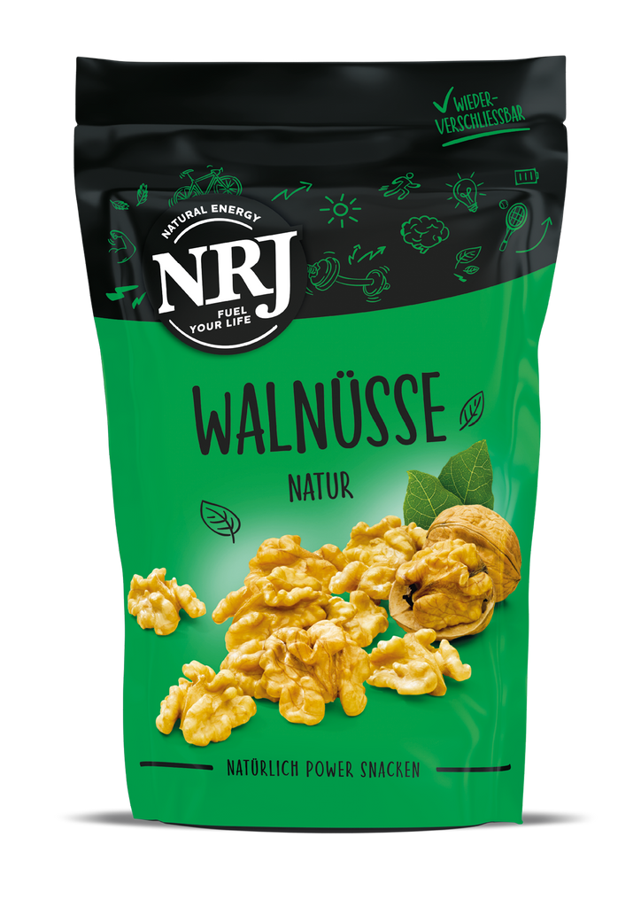 Per hand geknackte Walnusshälften von NRJ, reich an Vitamin E und Omega 3!