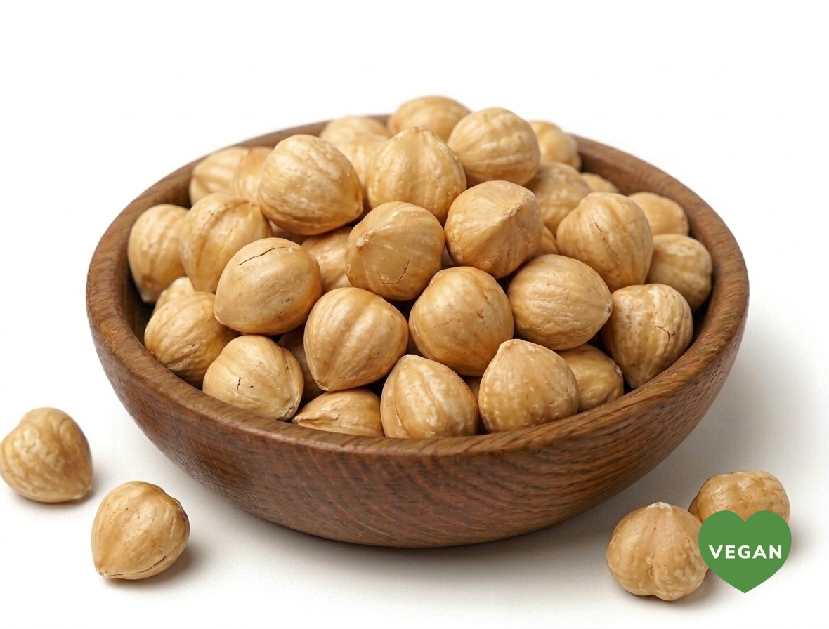"BULK" Haselnusskerne blanchiert & geröstet Qualität: Halves & Pieces 13/15 mm Herkunft: Giresun / Türkei