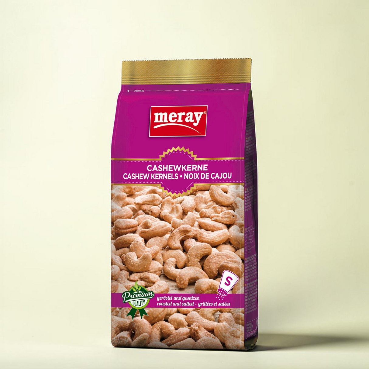 (1 Karton / 12 Stück) meray® CASHEWKERNE geröstet & gesalzen