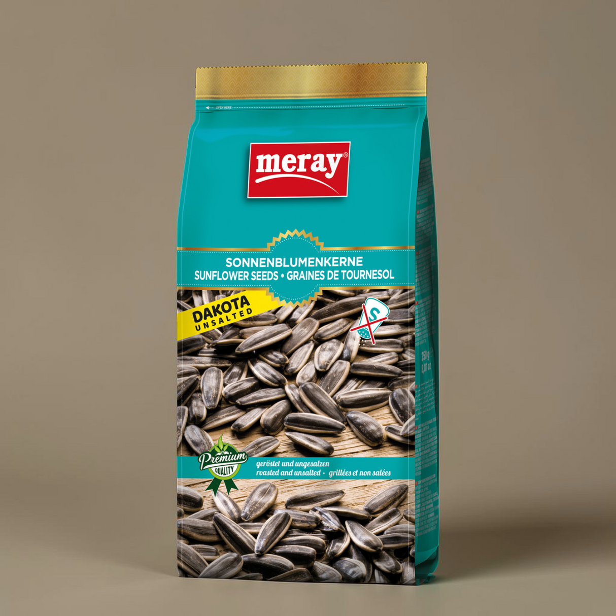 (1 Karton / 12 Stück) meray® SONNENBLUMENKERNE DAKOTA geröstet & ungesalzen
