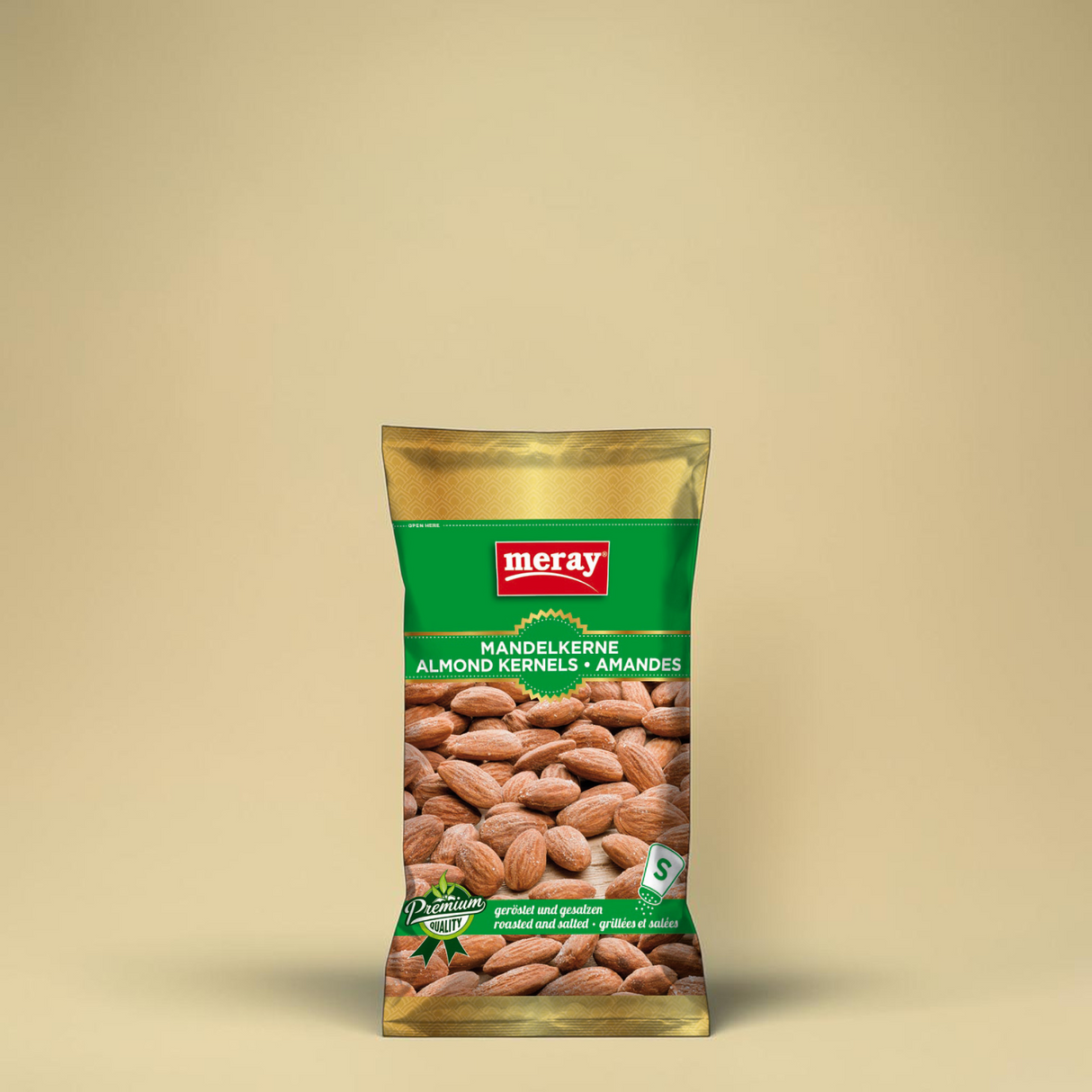 (1 Karton / 12 Stück) meray® MANDELKERNE geröstet & gesalzen
