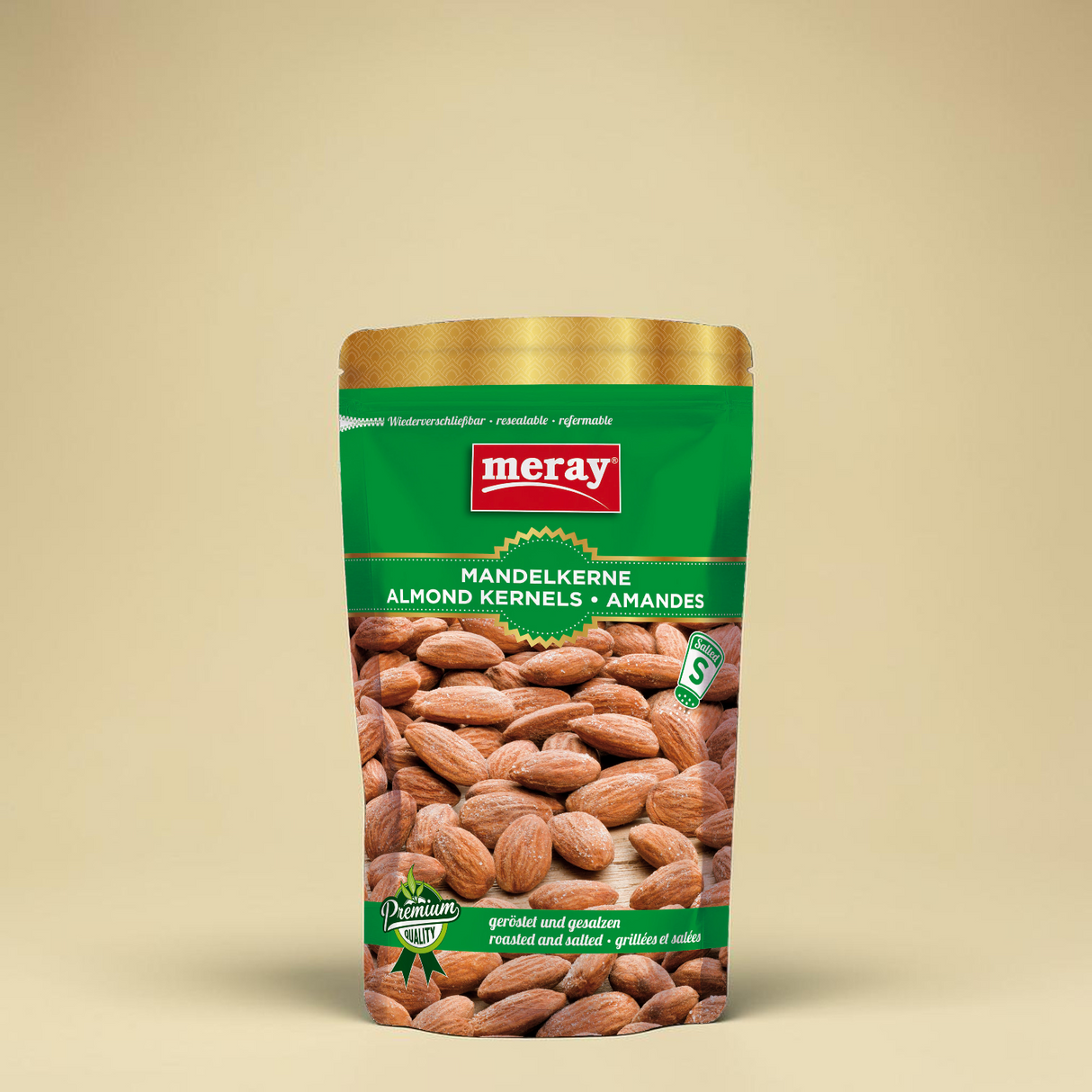 (1 Karton / 12 Stück) meray® MANDELKERNE geröstet & gesalzen