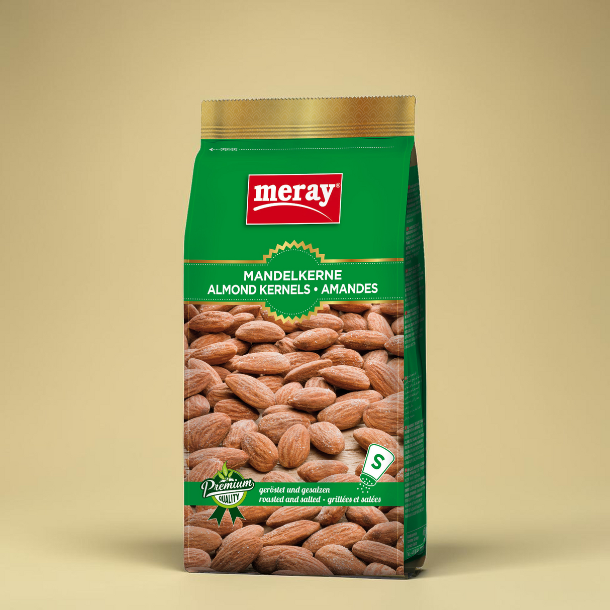 (1 Karton / 12 Stück) meray® MANDELKERNE geröstet & gesalzen